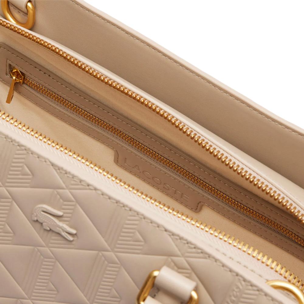 Sac à main Beige Femme Lacoste Lage Maheki Monogram vue 3