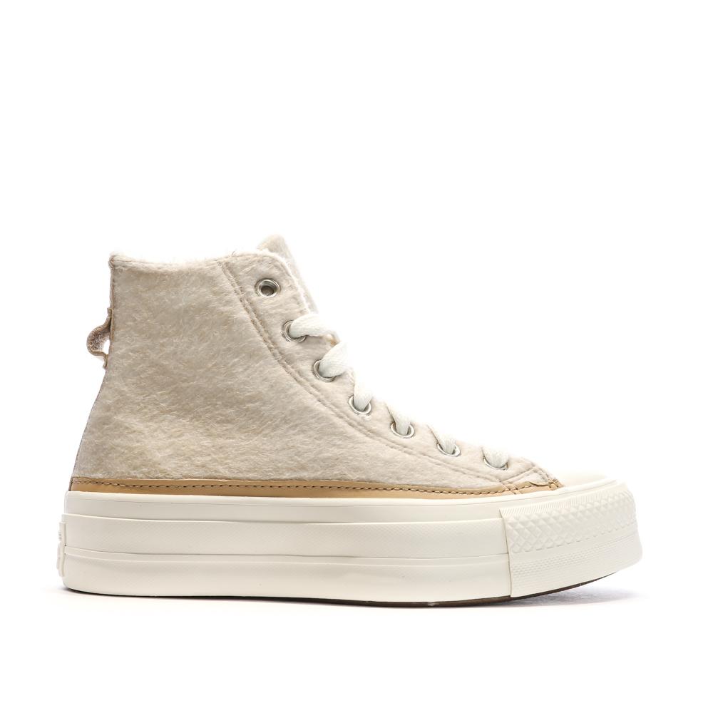 Baskets Beiges Femme Converse Chuck Taylor All Star Lift vue 2