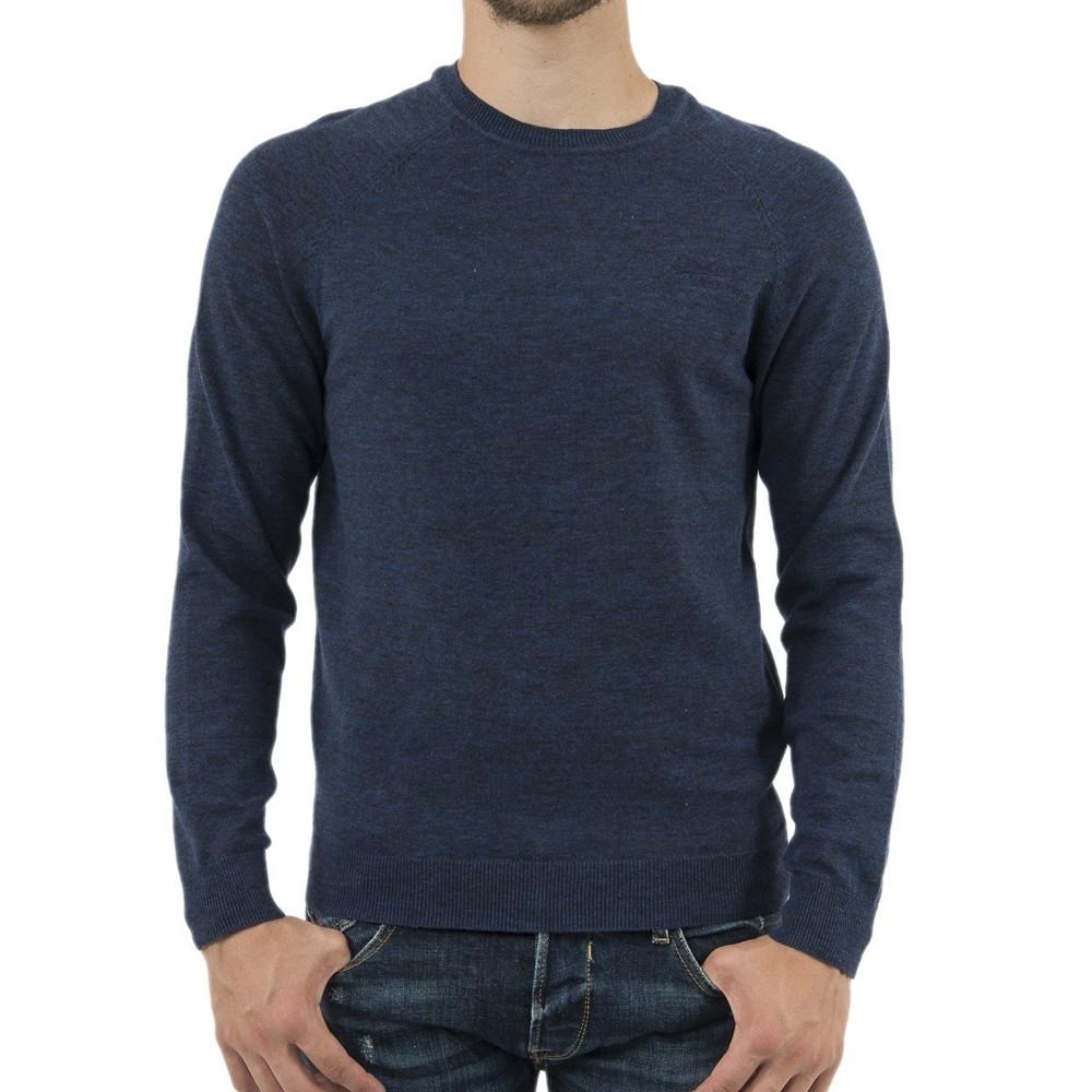 Pull Bleu Homme Superdry Orange Label Crew pas cher