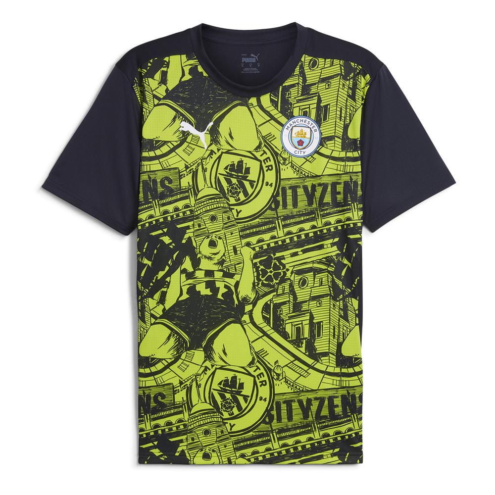 Manchester City Maillot Pré-Match Noir/Jaune Homme Puma pas cher