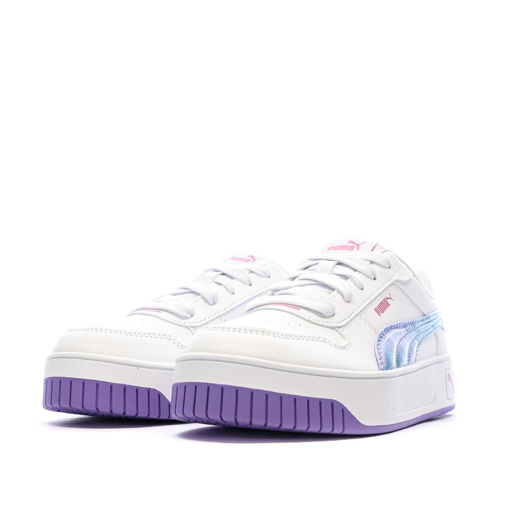 Zapatillas blancas/moradas para niña Puma Carina Street Bouncy ver 6