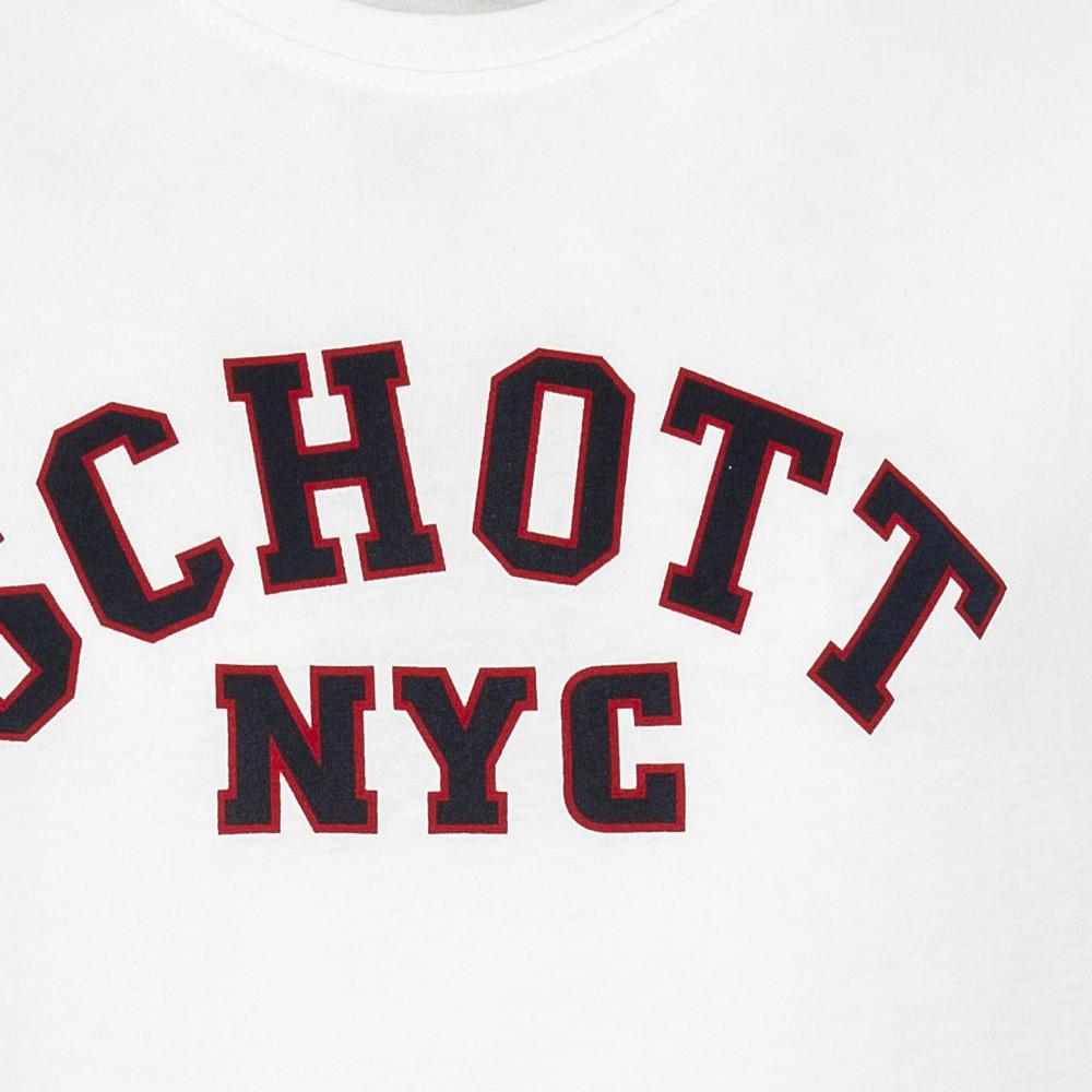 T-shirt Blanc Homme Schott Crew vue 3