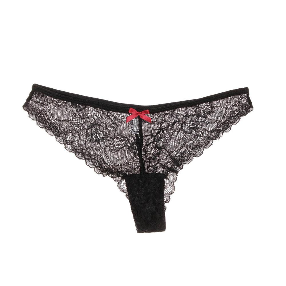 Tanga Noir Femme Les Petites Bombes Rommane pas cher