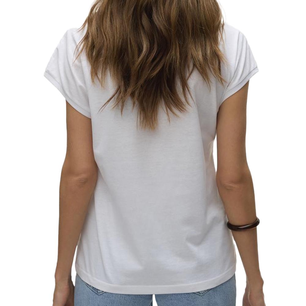 T-Shirt Blanc Femme Vero Moda Dubarry vue 2