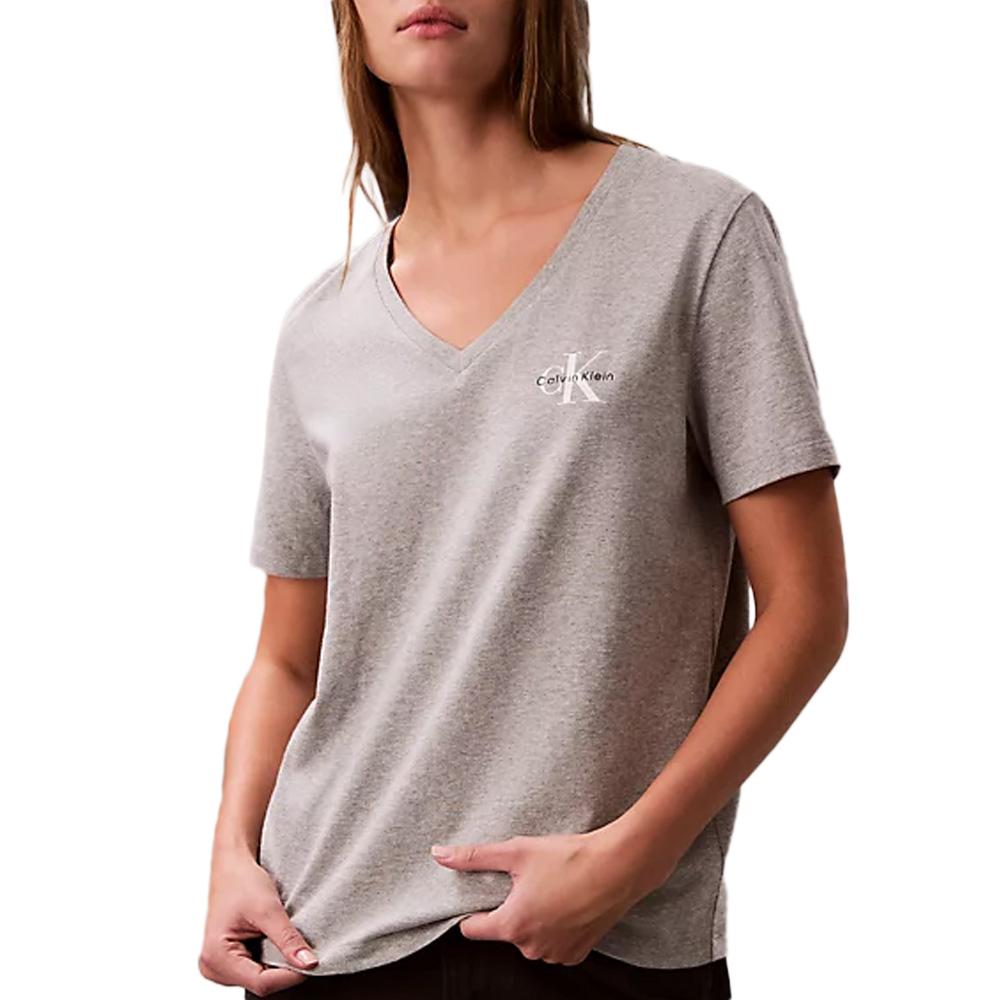 T-Shirt Gris/Blanc Femme Calvin Klein Jeans LV047C906G vue 2