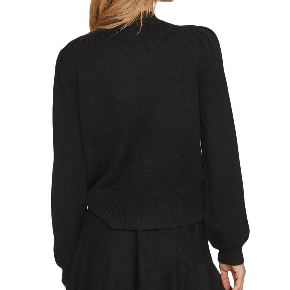Pull Noir Femme Vila Viril Turtle vue 2