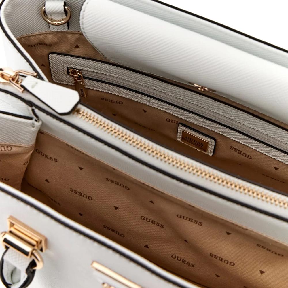 Sacs à main Blanc Femme Guess Noelle Girlfriend Satchel vue 3