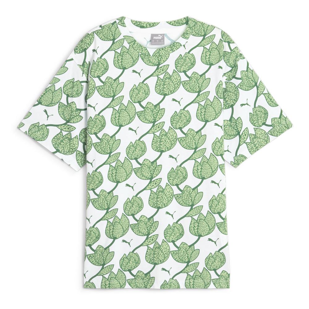 T-shirt Blanc/Vert Femme Puma Ess+ Blossom pas cher