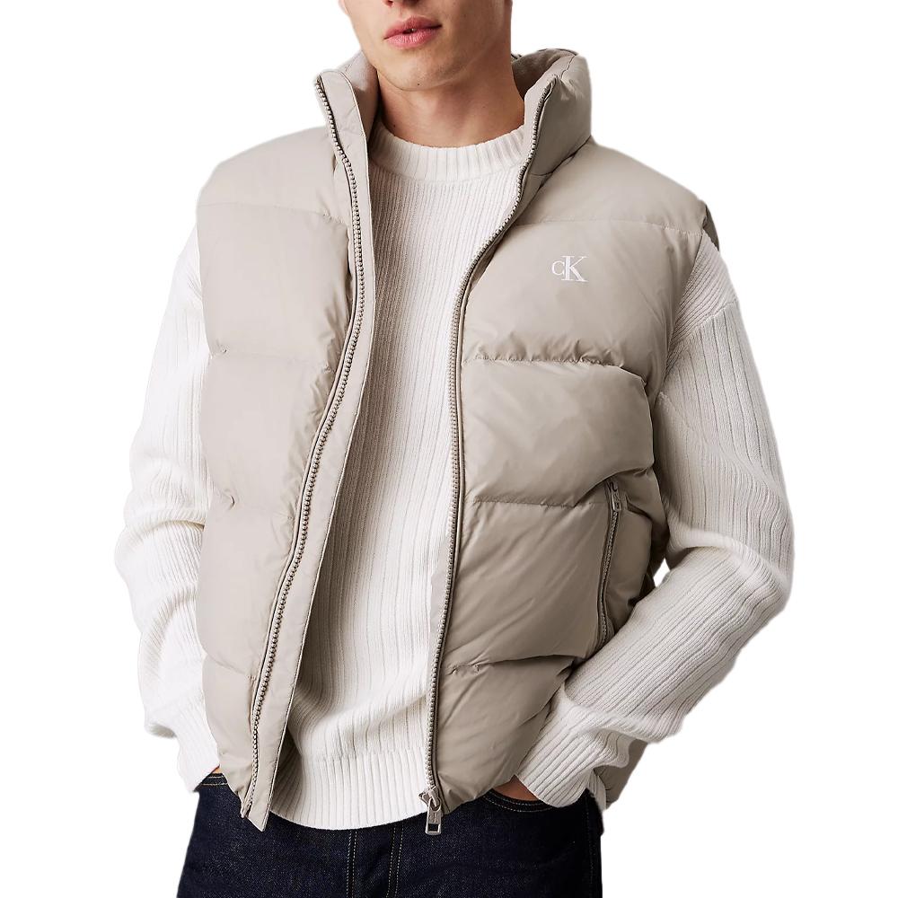 Doudoune sans manches Beige Homme Calvin Klein Jeans Vest pas cher