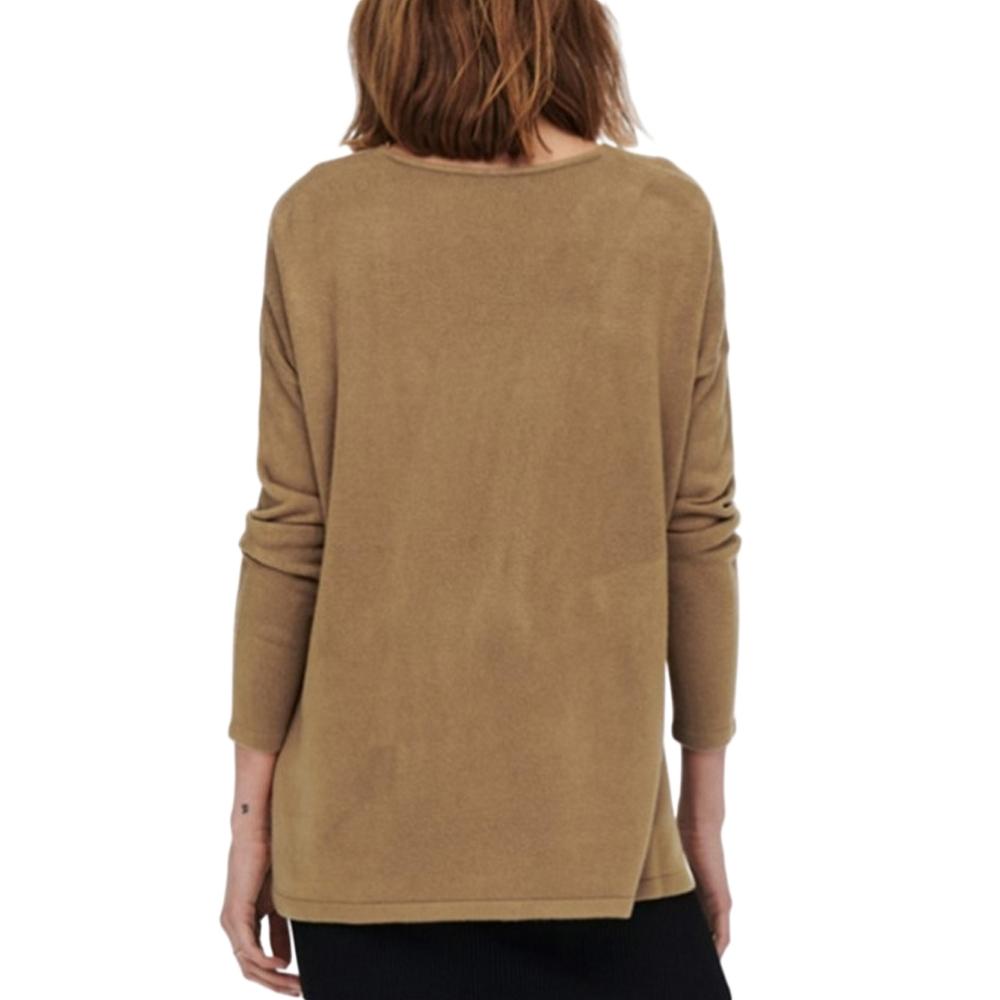 Pull en Maille Marron Clair Femme Only Lamalia vue 2