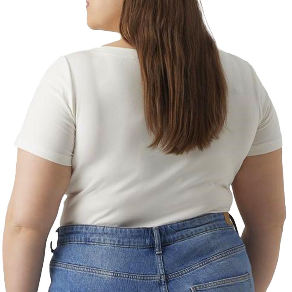 T-shirt Blanc Femme Vero Moda Vmvanda Curve vue 2