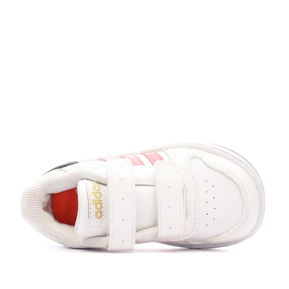 Baskets Blanches Garçon Adidas Hoops 2.0 Cmf I vue 4