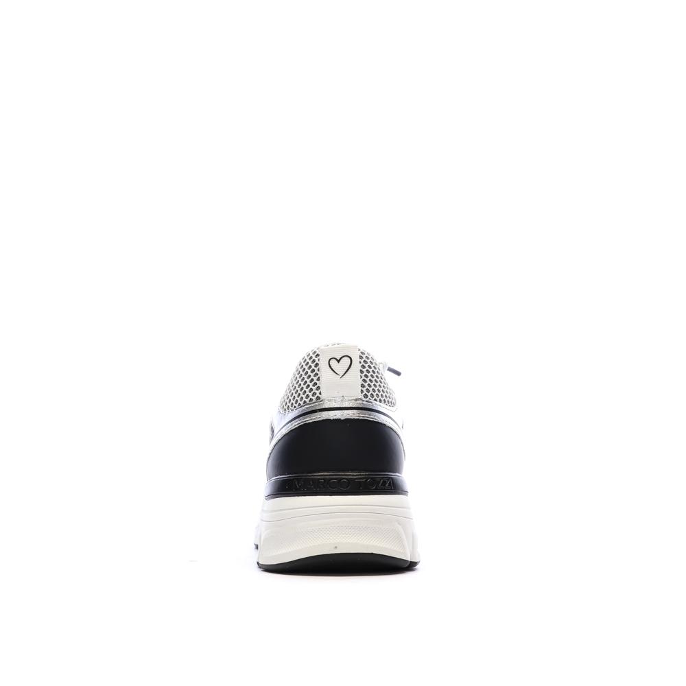 Baskets Blanches/Grises/Noires Femme Marco Tozzi Comb vue 3