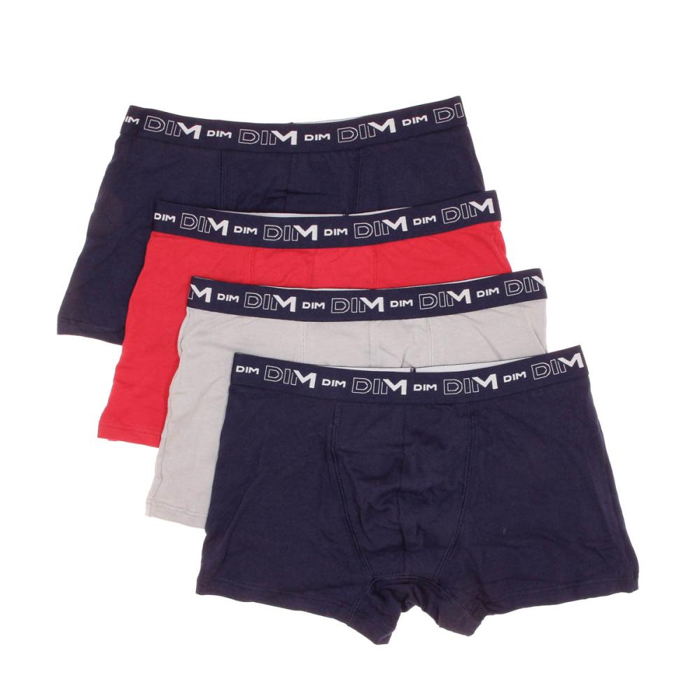X4 Boxers Noir/Gris/Rouge Homme DIM D6596 pas cher
