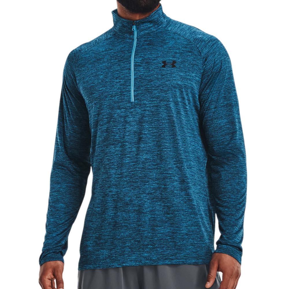 T-shirt Manches Longues Bleu Homme Under Armour Tech 1/2 Zip pas cher