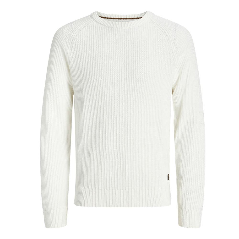 Pull en Maille Blanc Homme Jack & Jones Pannel pas cher
