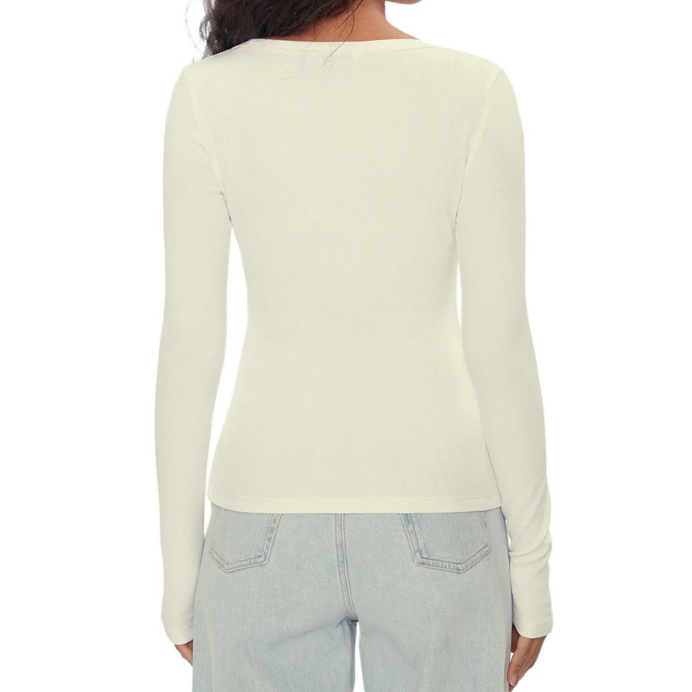 T-shirt Manches Longues Blanche Femme Tommy Hilfiger Essential vue 2