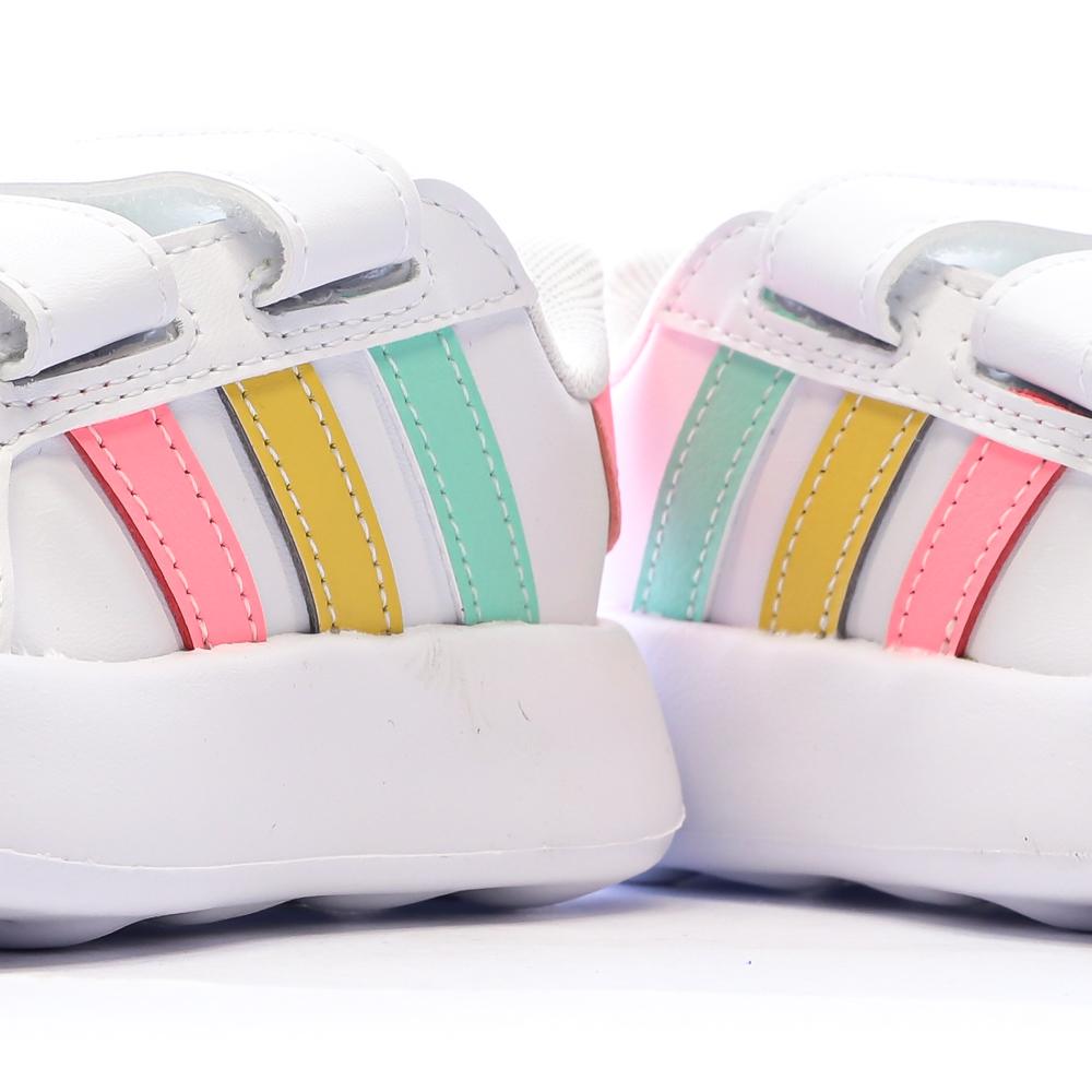 Baskets Blanches/Roses Fille Adidas Grand Court 2.0 vue 7
