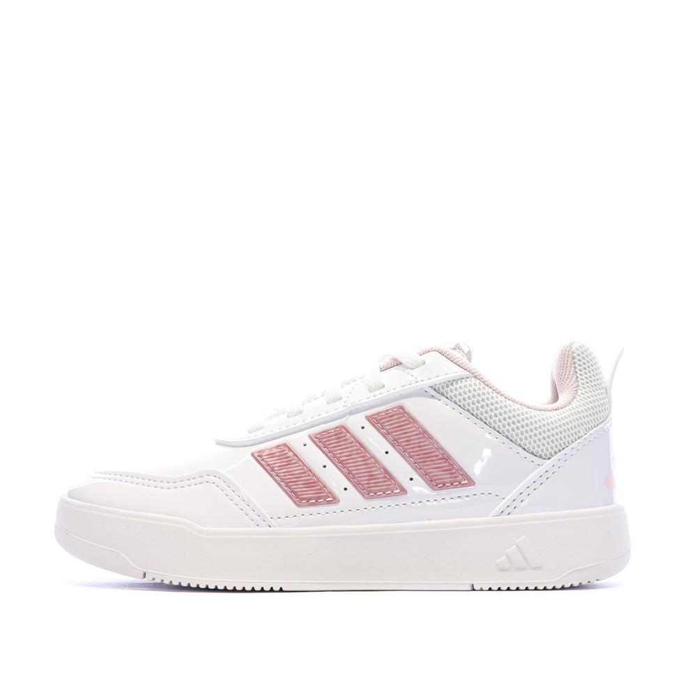 Baskets Blanc/Rose Enfant Adidas Tensaur pas cher