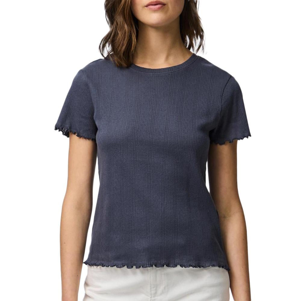 T-Shirt Marine Femme Pieces Marie pas cher