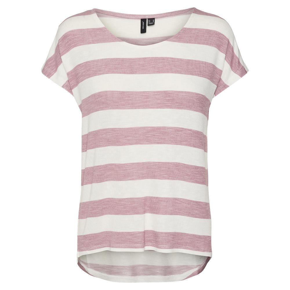 T-Shirt Rayure Rose/Blanc Femme Vero Moda Wide Stripe vue 3