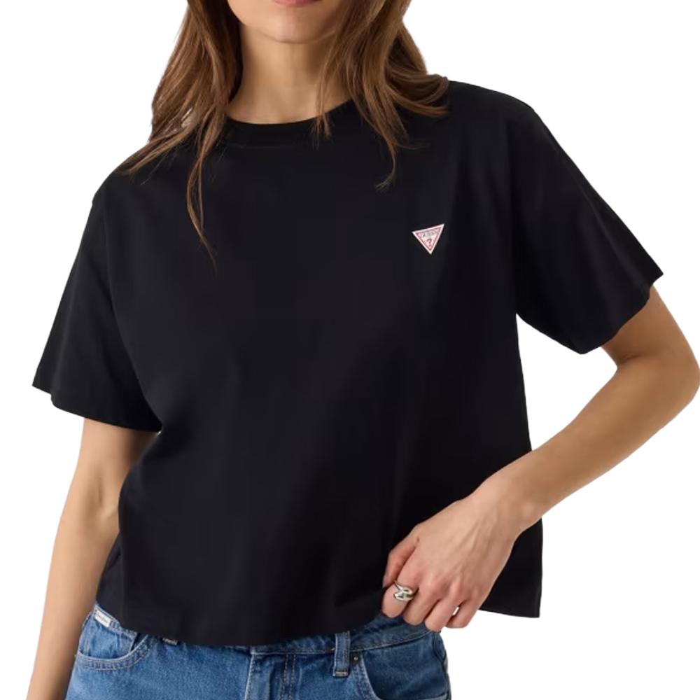T-Shirt Noir Femme Guess Boxy pas cher