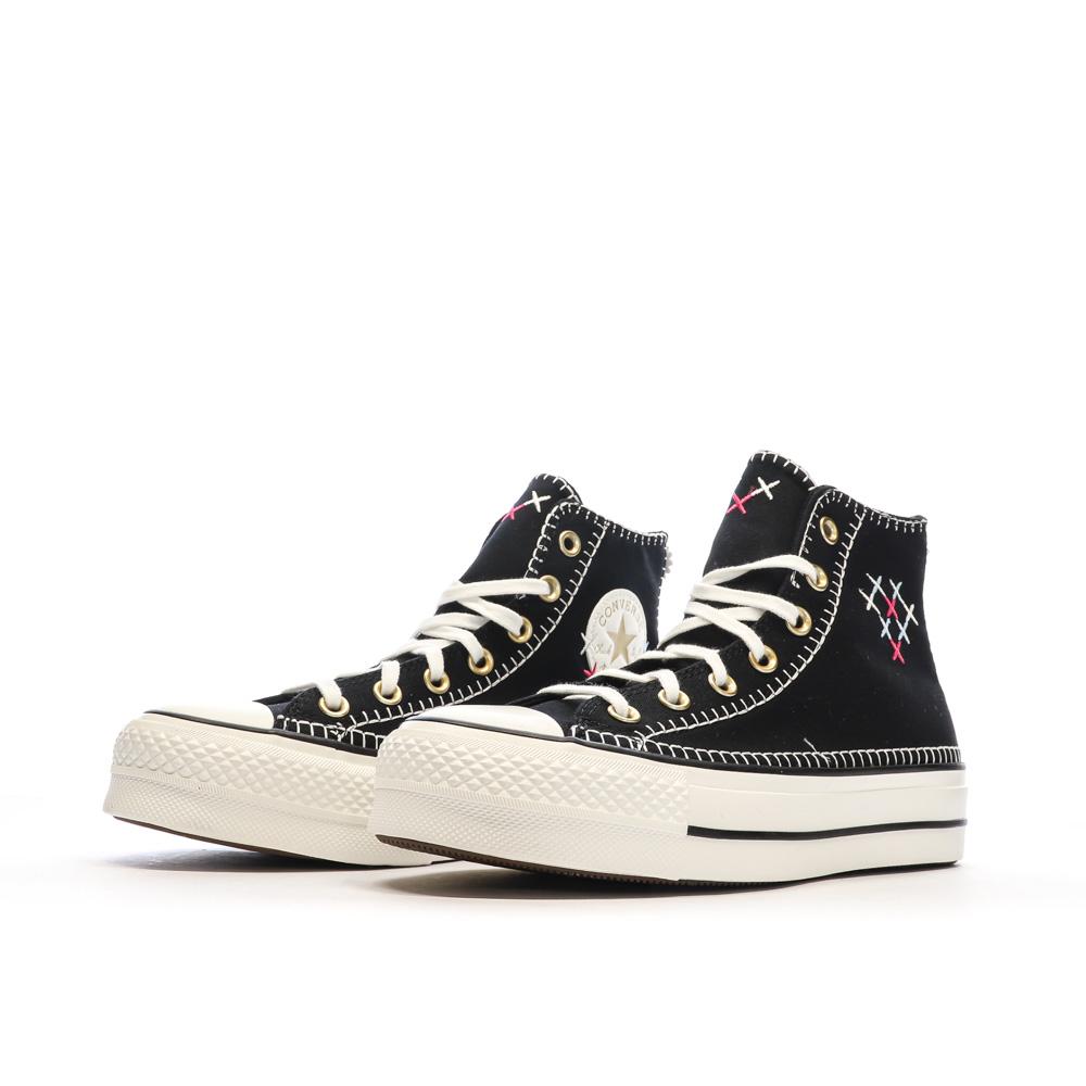 Baskets Noires Femme Converse All Star Lift Crafted vue 6