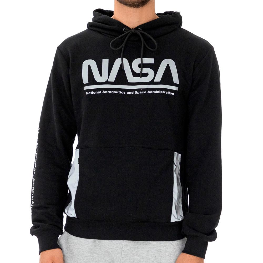 Sweat Capuche Noir Homme Nasa 23H pas cher