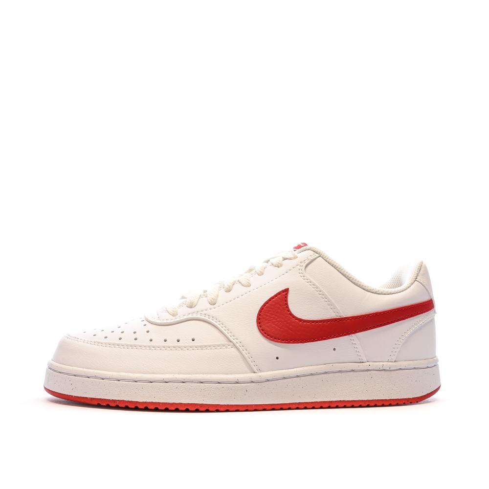 Baskets Blanches/Rouges Homme Nike Court Vision pas cher