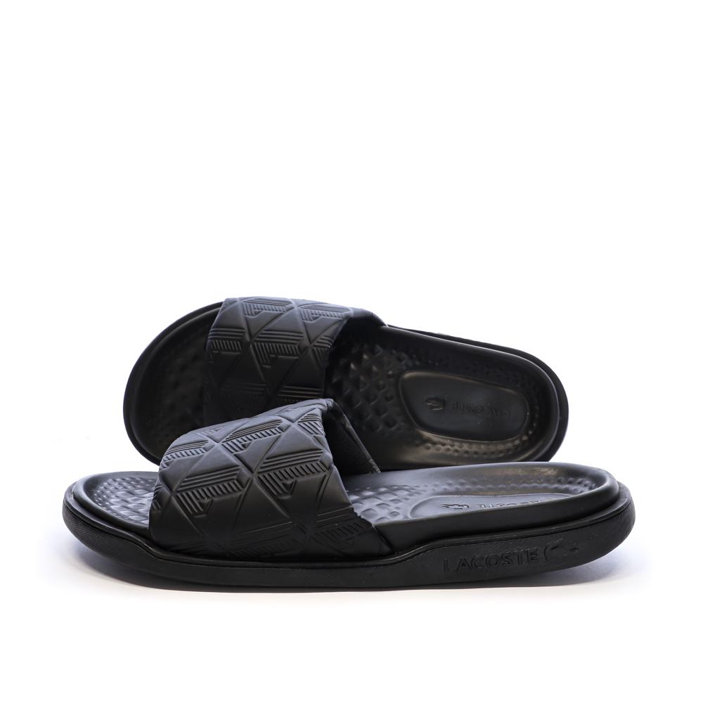 Claquettes Noir Homme Lacoste Serve Slide Dual 1251 pas cher