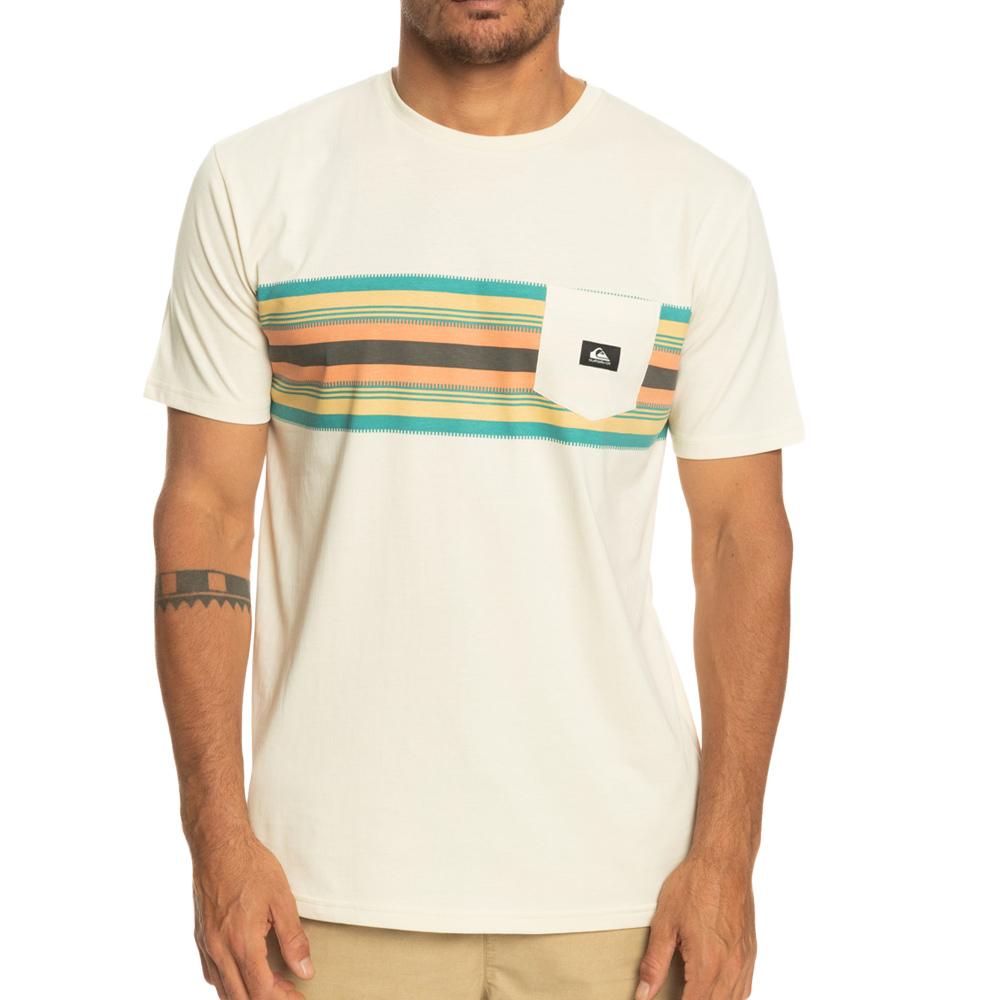 T-Shirt Blanc Homme Quiksilver Surfadelicastri pas cher