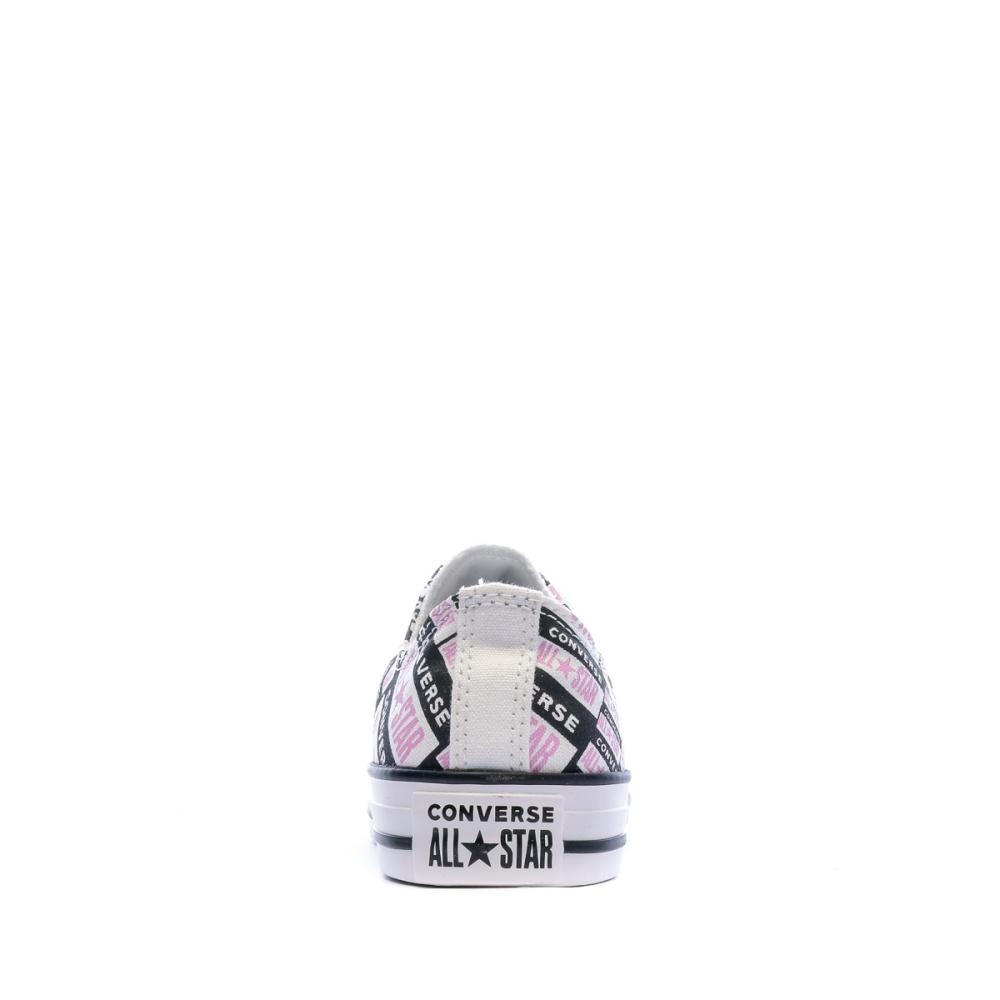 Baskets Rose/Blanche Femme Converse OX vue 3