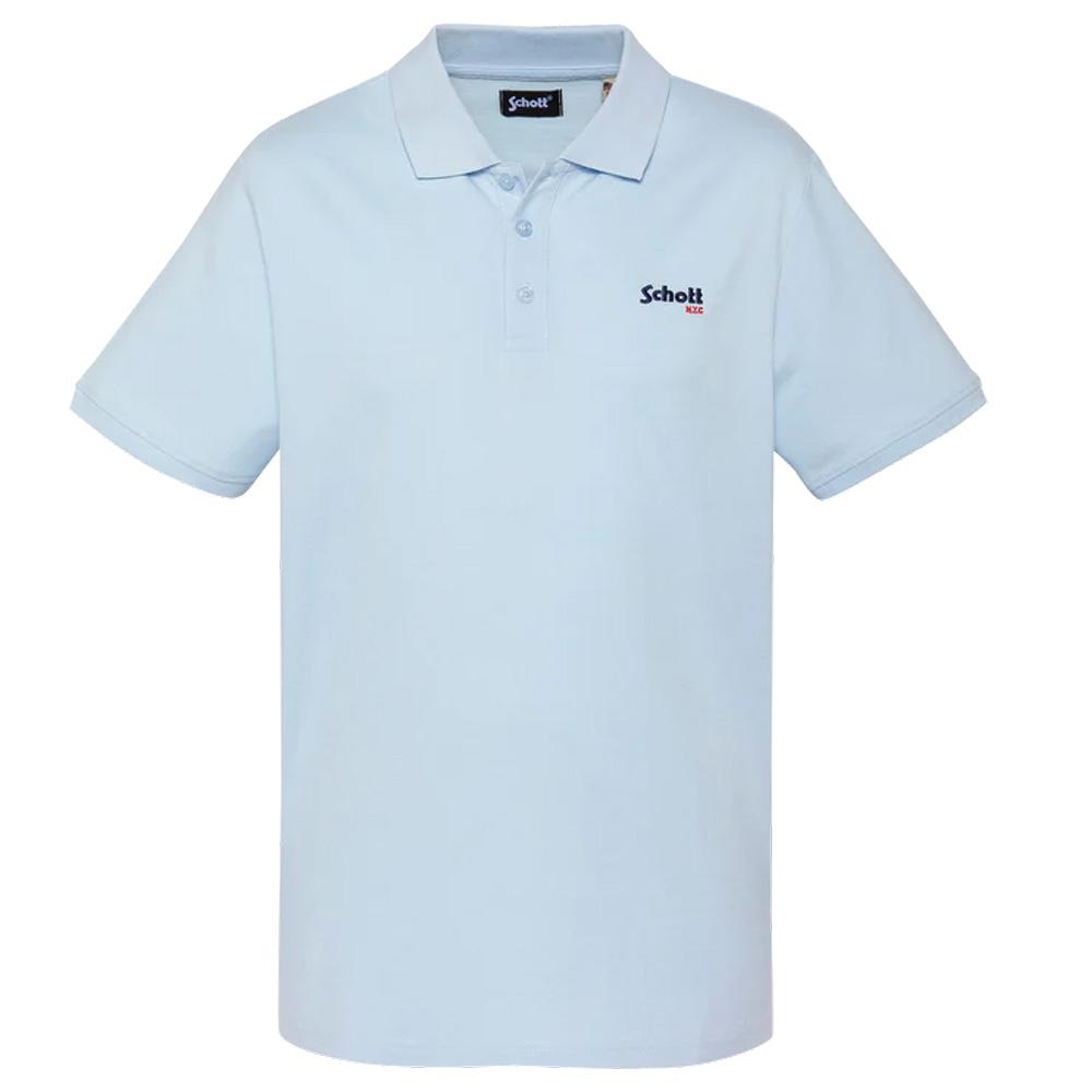 Polo Bleu Pastel Homme Schott PS0022 pas cher