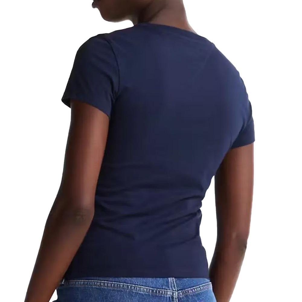 T-shirt Marine Femme Tommy Hilfiger Linear DW0DW18398 vue 2