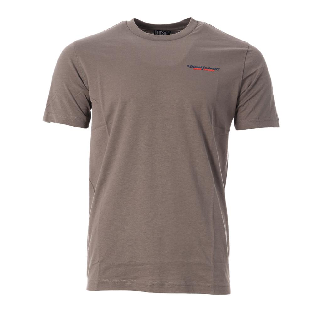 T-shirt Gris Homme Diesel T-just Small Ind Off Maglietta pas cher
