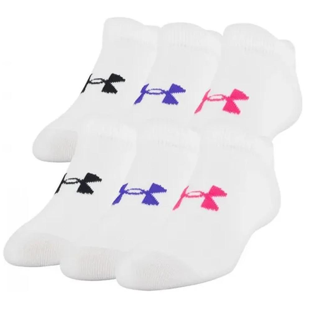 x6 Paires de chaussettes Blanches Fille Under Armour Ess pas cher