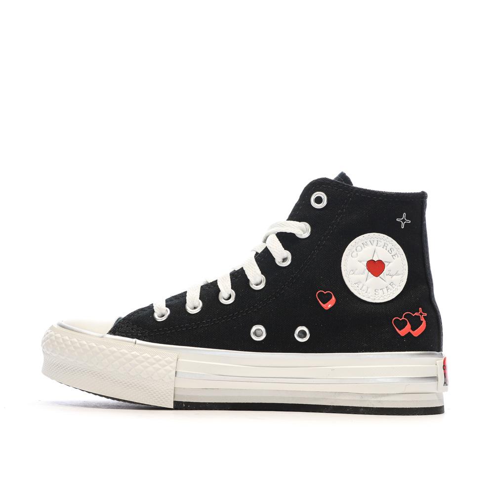 Baskets Noires Fille Converse Chuck Taylor All Star Eva pas cher