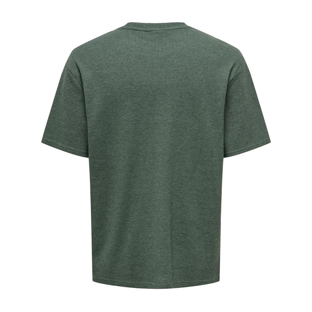 T-shirt Vert Homme Only & Sons Waffle vue 2