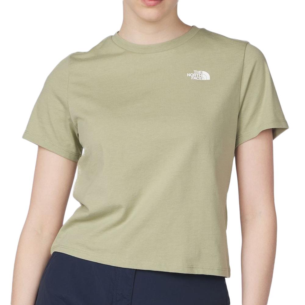 T-shirt Kaki Femme The North Face Fndtion Crop pas cher
