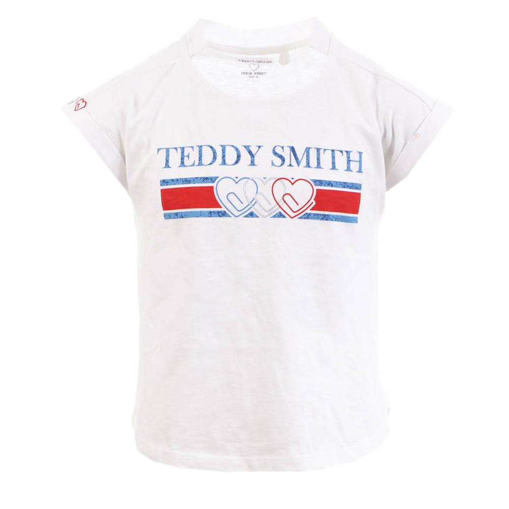 T-shirt Blanc Fille Teddy Smith Trobo pas cher
