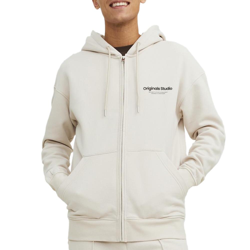 Sweat Zippé Beige Homme Jack & Jones Orvester pas cher