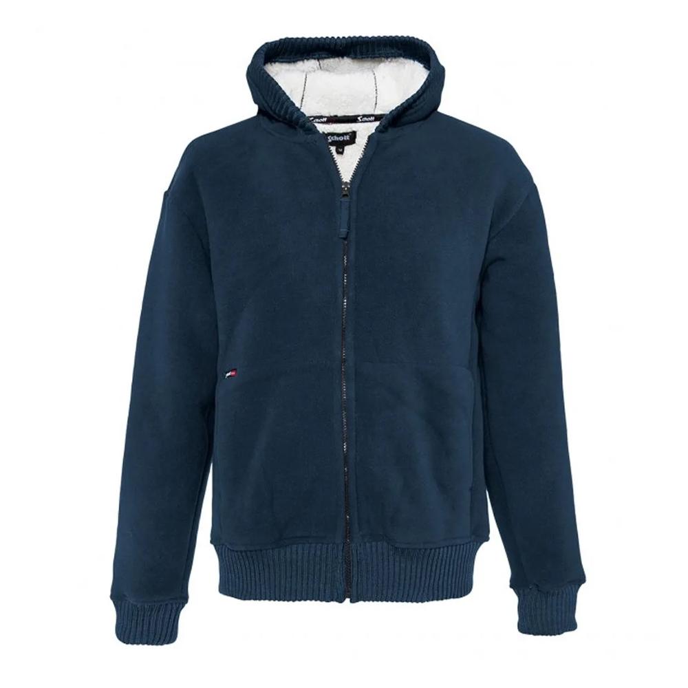 Veste zippé marine homme Schott Hodded Sweat pas cher