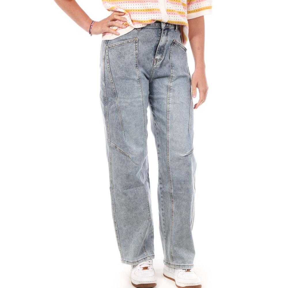 Jean Droit Bleu Moyen Femme Monday Premium 109 pas cher