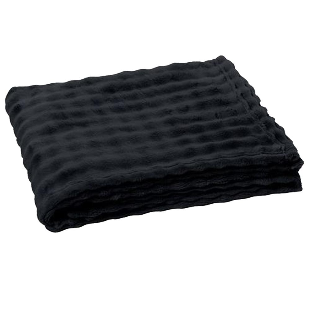 Plaid flanelle Noir Today Damier130x180 cm pas cher