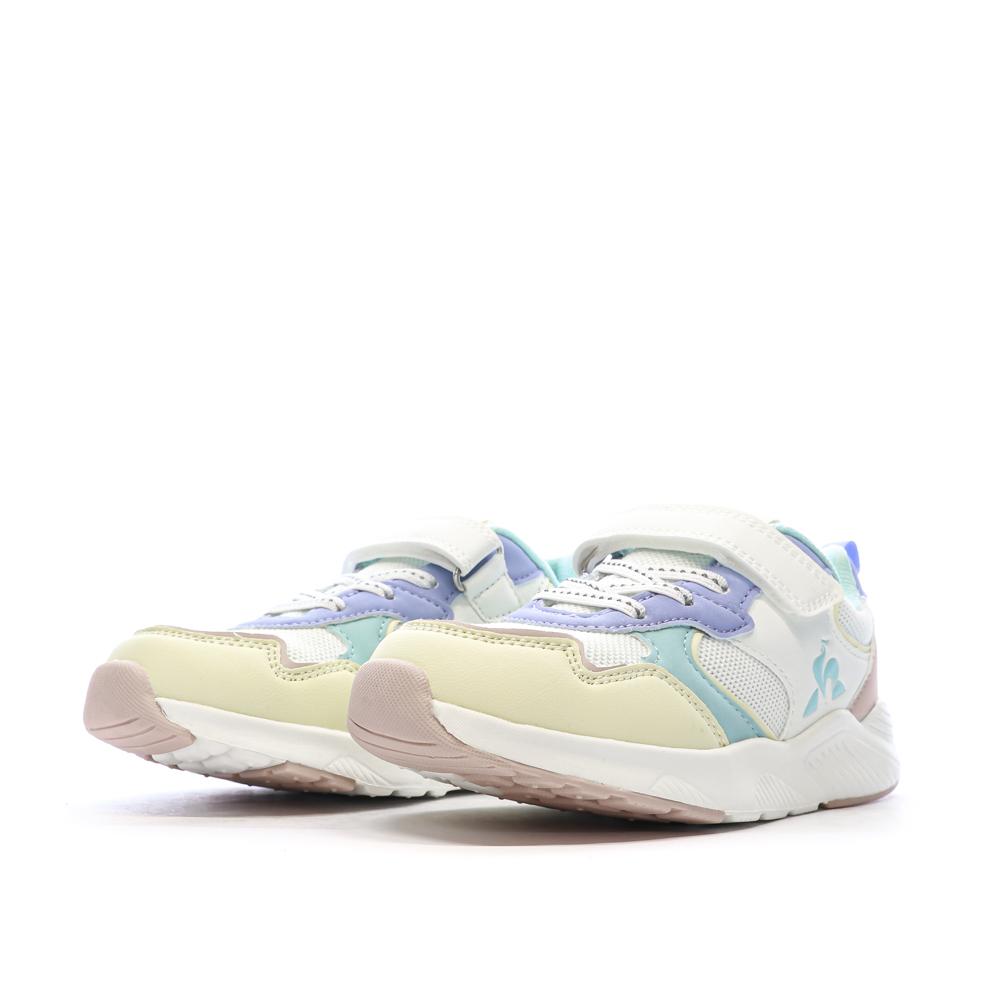 Baskets Blanc/Vert/Jaune Fille Le Coq Sportif Lsc Runner vue 6