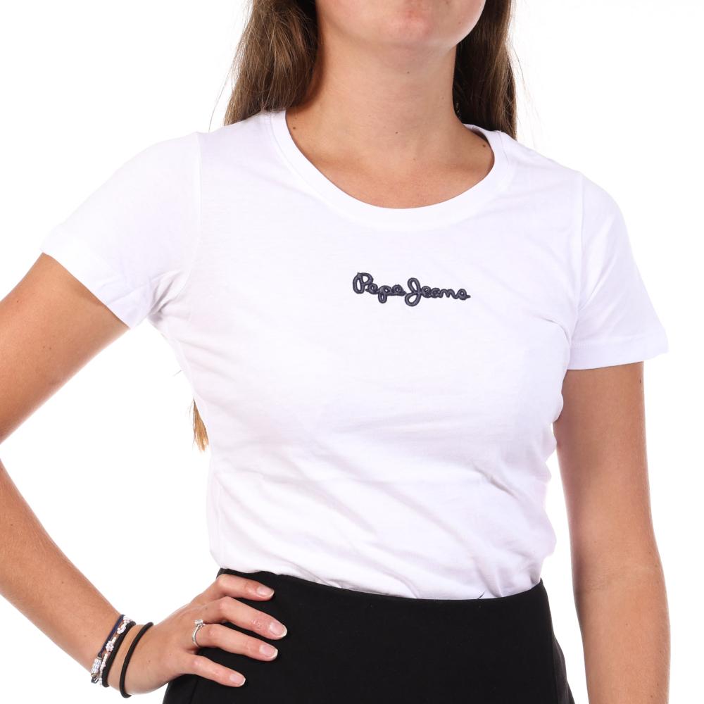 T-Shirt Blanc Femme Pepe jeans PL5000200 pas cher