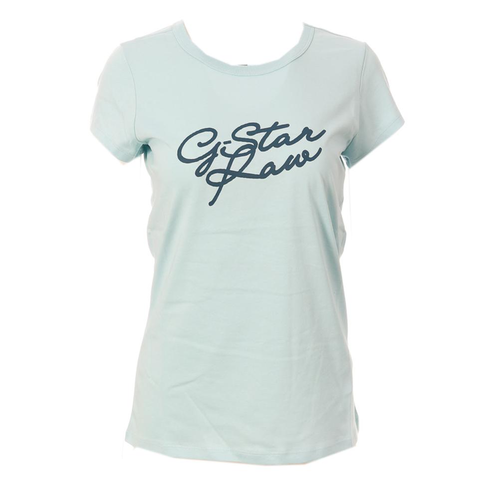 T-shirt Bleu Femme G-Star Raw Cursive pas cher