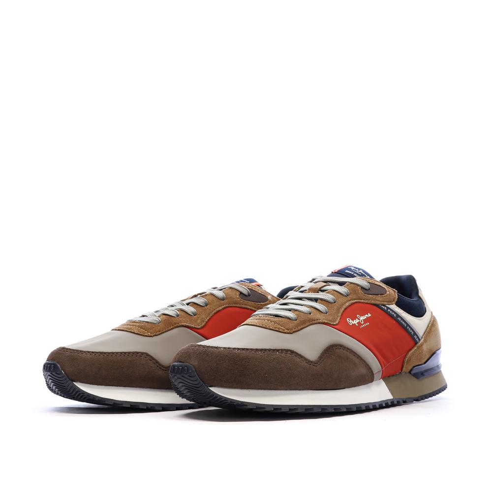 Baskets Marron/Rouge/Marine Homme Pepe jeans Brit Road M vue 6