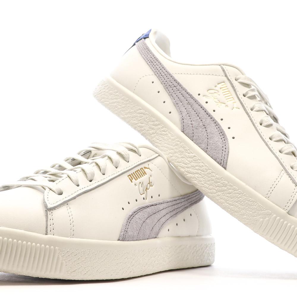 Baskets Blanches/Gris Homme Puma Clyde Base vue 7