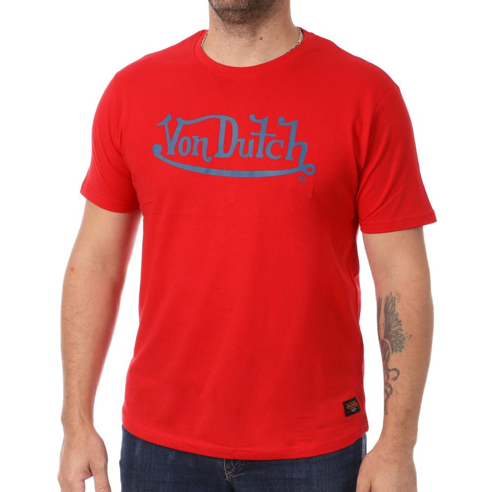 T-shirt Rouge Homme Von Dutch BRU pas cher